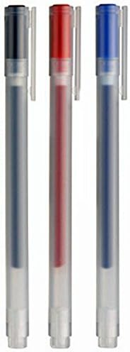 Muji Gel Ink Ball Point Pen 0.5mm Black Red Blue 3 Color Set