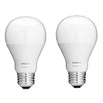 Philips 465443 Hue White A19 Light Bulb, 2-Pack,Works with Amazon Alexa