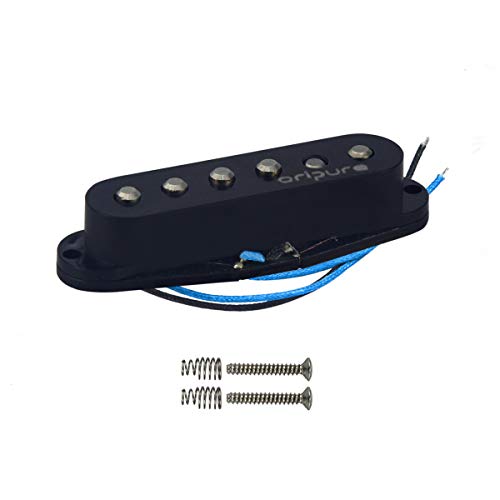 OriPure Hot Strat Single Coil Pickup Vintage Staggered Alnico 5 Pickup Black Cover - Middle Position - Thumbnail 6