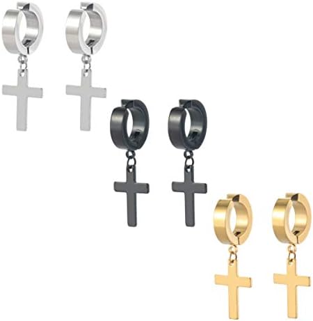 4 Pairs Stainless Steel Clip On Hoop Earrings for Women