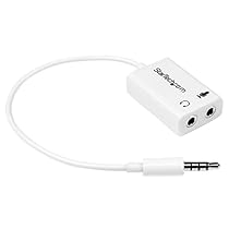 StarTech.com 3.5mm 4 Position to 2x 3 Position 3.5mm Headset Splitter Adapter M/F - White Headphone Microphone Splitter - 4 pin / 4 pole