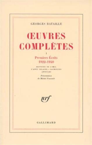 œuvres Completes 1 Blanche French Edition Bataille Georges Hollier Denis Foucault Michel 9782070267934 Amazon Com Books
