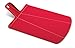 Joseph Joseph Chop2Pot Foldable Plastic Cutting Board 15-inch x 8.75-inch Chopping Board Kitchen Prep Mat with Non-Slip Feet 4-inch Handle Dishwasher Safe, Small, Red