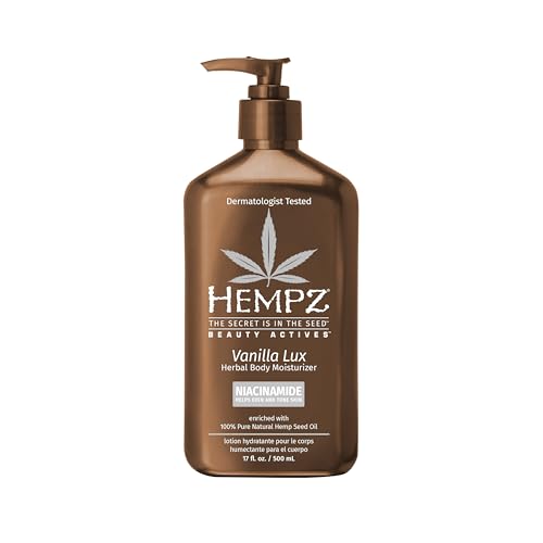 HEMPZ VANILLA LUX HERBAL BODY MOISTURIZER 17 OZ. NEW LOOK