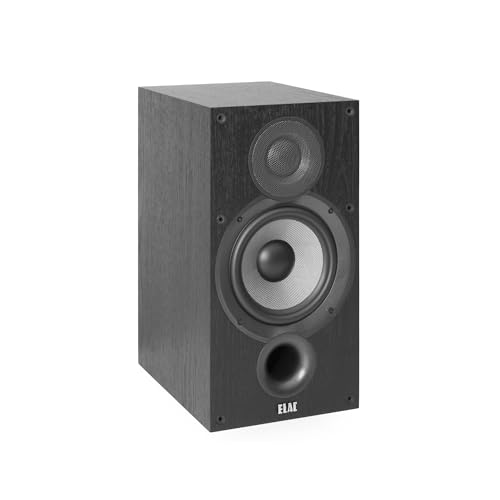 ELAC Debut 2.0 B6.2 Bookshelf Speakers, Black (Pair) 1” Cloth Dome Tweeter & 6.5” Aramid Fiber