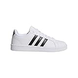 adidas NEO Women's Cloudfoam Advantage w Fashion Sneaker, White/Black/White, 7.5 M US
