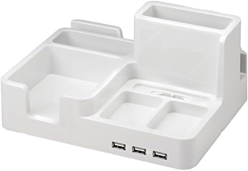 On My Desk OMD19000 3-Port USB 2.0 Bay Area Desktop Organizer (White)