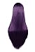 DAZCOS Sailor Mars Hino Rei Straight Purple Cosplay Wig (Dark Purple)