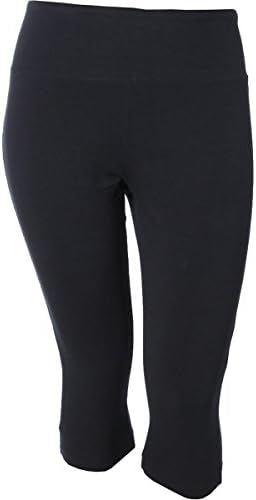 The Balance Collection Womens Plus Tummy Control High Waist Capri Pants Black 2X