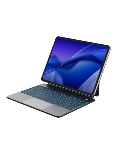 Bettdow Keyboard for iPad Air 13" M4 2026/M3 2025/M2 2024, iPad Pro 12.9"(6th/5th/4th/3rd Gen), Spanish Ñ Lightweight Aluminum Alloy Magnetic Floating Design Keyboard with Trackpad, Black