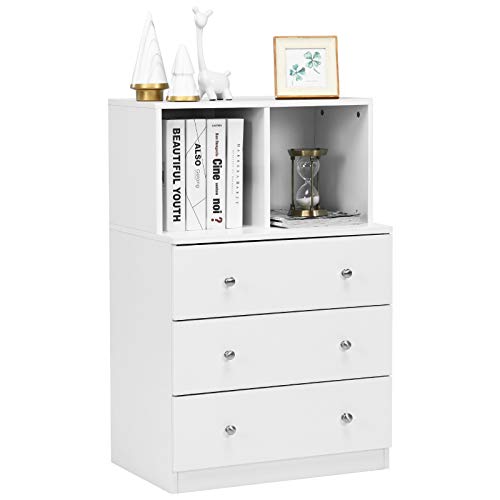Giantex Dresser with 3 Drawers and 2 Cubbies Functional Organizer for Bedroom Closet, Hallway