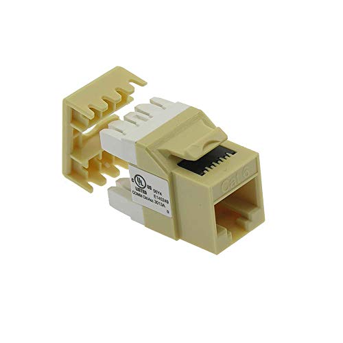 Beszin Cat.6 RJ45 110 Type 180Â° Keystone Jack (5-Pack, Ivory)