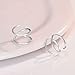 Fashion Minimalist Two Circles Sterling Silver Ear Cuffs Wraps Cartilage Earrings for Women Teen Girls Crawler Climber