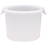 Rubbermaid Commercial Products FG572300WHT Food Storage Container, Round, Polypropylene, 6 quart, White (Pack of 12)