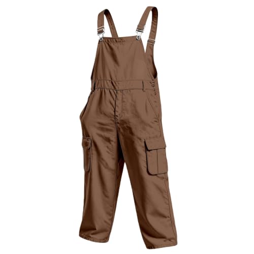CHRANFSN Bibs For Men,Coffee Overalls For Men Bib Overall Denim Jean Work Painter Lightweight Loose Fit Jumpsuits with Adjustable Straps 4XL Coffee 4X-Large at Amazon