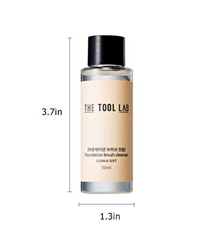 The Tool Lab Foundation Brush Cleanser 50ml (1.7oz), Contains panthenol and silk extracts to protect the hair