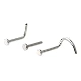 Ruifan 18G 20G 316L Surgical Steel Curved Nose Stud Ring Bone L-Shaped Twister Screws with 2MM Flat Top Piercing Jewelry 2-3PCS