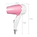 Biliboo 1000 Watt Portable Mini Folding Handle Hair Dryer Travel Lightweight Negative Lonic Hair Dryer, For Unisex/Student/Kids/Pet Dogs Cats