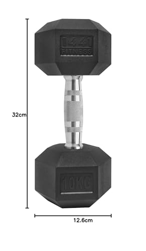 1441 Fitness Hex Dumbbell Set, Rubber Coated Cast Iron Hex Dumbbells for Strength Training, Full Body Workout and Home Gym Exercise, Strength Lifting Equipment (2.5 Kg to 50 KG)