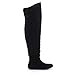 DA VICCINO TOP-01-HI Women's Slouch Size Zipper Flat Tigh High Boots, Color:BLACK, Size:8.5