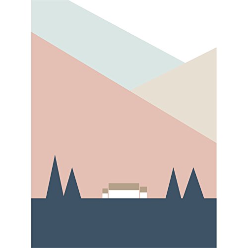 Wee Blue Coo Pastel Geometric Shapes Scotland Scottish Highland Croft Home Canvas Art Print