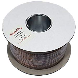 AudioPro Loud Speaker Cable – 2 x 17AWG / 2x 93 Multi-Strand –for Home Audio Hi-Fi Surround Sound etc – Available in White or Transparent – 25m or 50m – Supplied on a handy reel (50m, Transparent)