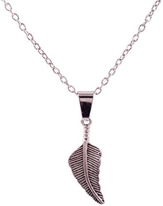 Eco Spirit Jewelry “Eco Friendly” Silver-Tone Zinc Alloy Feather Pendant Necklace 18” +2” Ext