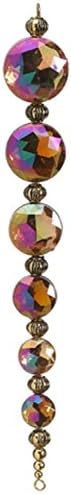 Allstate Regal Peacock Gold Iridescent Jewel Drop Finial Christmas Ornament, 6.5"