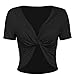 MURTIAL Women's Short Sleeve Bow Knot Bandage Top Sunflower Print Mini Dress Suits T-Shirt