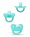 Smilo Newborn Baby Pacifier - 3 Pack of Orthodontic Pacifiers for Babies from 0-2 Months - Expands to Support The Palate During Soothing - BPA-Free - Aqua
