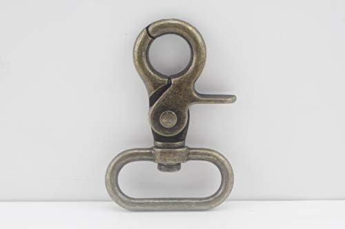 Anti Brass, 1 1/4 inch / 32mm Zinc Alloy Lobster Claw snap Hook for Strap Handbag Purse Bag Key Ring DIY Craft, 6 Pieces per lot, AC70