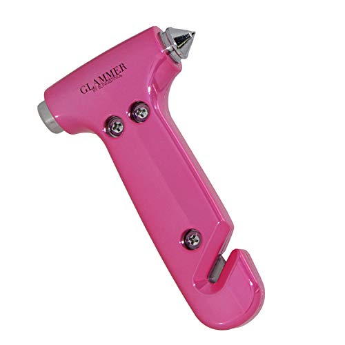 BLINGSTING Pink Glammer Safety Hammer - Auto Glass Window Breaker and Seat Belt Cutter Emergency Escape Tool for Women's Safety, Child Safety, Family Rescue in Vehicle Roadside Emergency