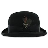 Belfry Tammany - Satin Lined 100% Wool Derby Hat Black (Large)
