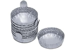 Cole-Parmer 43 mm Aluminum Crimpled-Walled Weighing Dishes with Tab, 20 mL, 100/Pk