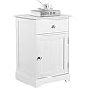YAHEETECH Nightstand End Table with One Drawer and One Door, Wooden Accent Table Sofa Bed Side Storage Cabinet White