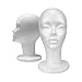 STUDIO LIMITED 11.4-Inch Styrofoam Mannequin Head (3 Pack) - White Foam Wig Stand for Wigs, Hats, Masks, Hairpieces, Arts, Crafts, DIY Projects, Salon Display, and Travel Use