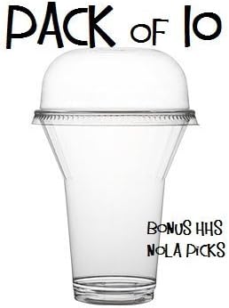 Parfait Cup, PACK of 10 Super Sips Clear Plastic 10 oz Dessert, Sundae or Snack Cup w/ FDL Party Picks by Fineline Super Sips