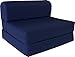 D&D Futon Furniture 6" Thick X 36" Wide X 70" Long Twin Size Navy Sleeper Chair Folding Foam Bed 1.8lbs Density, Studio Guest Foldable Chair Beds, Foam Sofa, Couch.