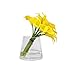 Luyue 20 Pcs Fake Yellow Calla Lily Artificial Flowers Bridal Wedding Bouquet Latex Real Touch Flower Home Kitchen Office Decor