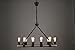 SUN-E 10-Lights Hemp Rope Chandelier Metal Vintage Rustic Country Style Pendant Lamp Rectangle Island Lights