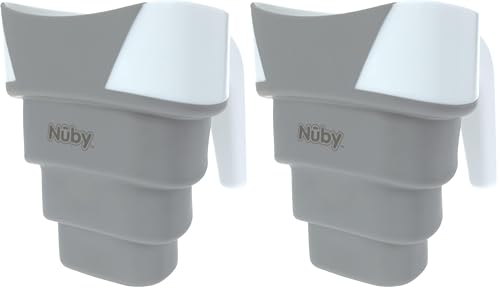 Nuby Collapsible Rinse Pail for Baby Bath Time - Collapsible Bucket with Easy Grip Handle to Rinse Baby Shampoo and Soap - Baby Essentials (Pack of 2)