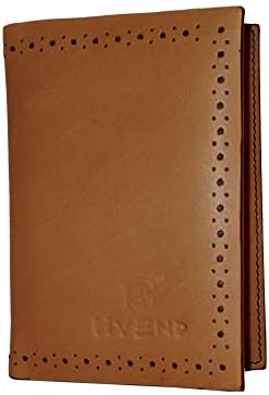 HyEnd Vogue Tan, Minimalist Men, Women Genuine Leather RFID Blocking Pocket Friendly Bi-fold Trendy Slim Edge Passport Wallet. 1 Cash, 2 Passport Holder, 4 Cards Slots. Water Resistant Lining Fabric