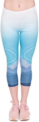 PINK PLOT Women's Buttery Soft Basic Leggings Pants High Stretchy &amp; Skinny (Wild Mountain, Capris-Fit XS-L)