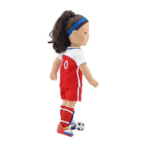 image for Emily Rose 18 Inch Doll Clothes | Team USA 8 Piece Doll Soccer Uniform