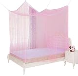 YAKER Bed Canopy Netting Mosquito Net Rectangular Curtains Bed Canopy Netting Fit Crib, Twin, Full, Queen, King