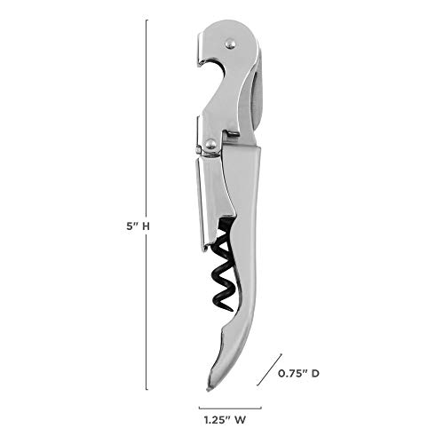 True TrueTap Double Hinged Waiter’s Corkscrew, Stainless Steel Wine Key