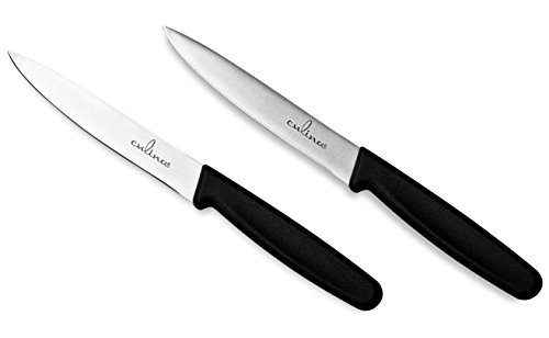 Culina Paring Knife Set of 2. German Steel Blade. – Black Color Handle