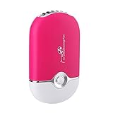 ThreeH Portable Mini Personal Fan Handheld USB Rechargeable Bladeless Air Conditioner Mute Electric Built-in Li-ion Battery Powered Desk Cooling Fan H-F015Pink