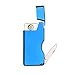 Boonfire originality knife Two-sided USB Rechargeable Windproof Coil Slim Lighter Set with USB Charging Cable and Gift box No Gas Flameless Cigarette Lighter (blue)