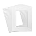 Golden State Art, 8x10 White Picture Mats with White Core Bevel Cut for 5x7 Pictures (Pack of 50 Mats + Backing +Bags)